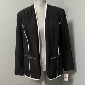 TANJAY black and white open front Blazer women’s size 14 NWT office wear